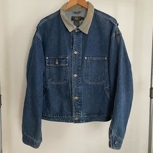 Double RL Ralph Lauren vintage corduroy trim denim jacket